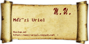 Mázi Uriel névjegykártya